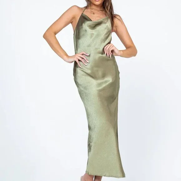 #77 Princess Polly Alissa Dress in Green - Picture 3 of 5